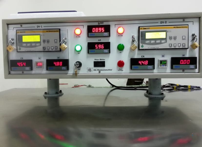 DV Test Rig — control panel display